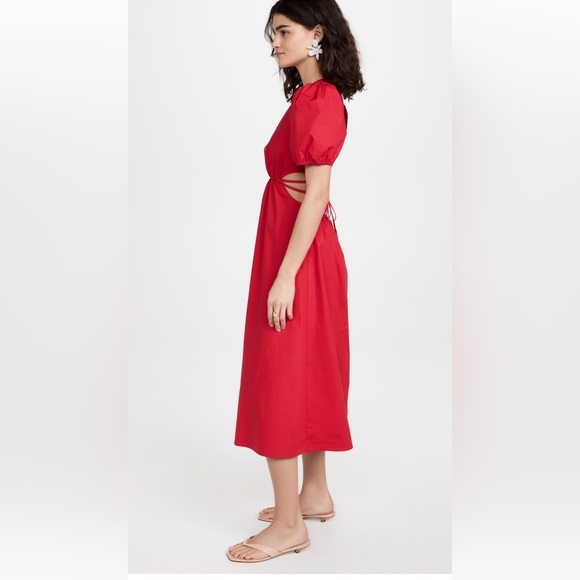 NWOT - Moon River - Cutout Poplin Dress in Red - Size XS - Picture 4 of 6
